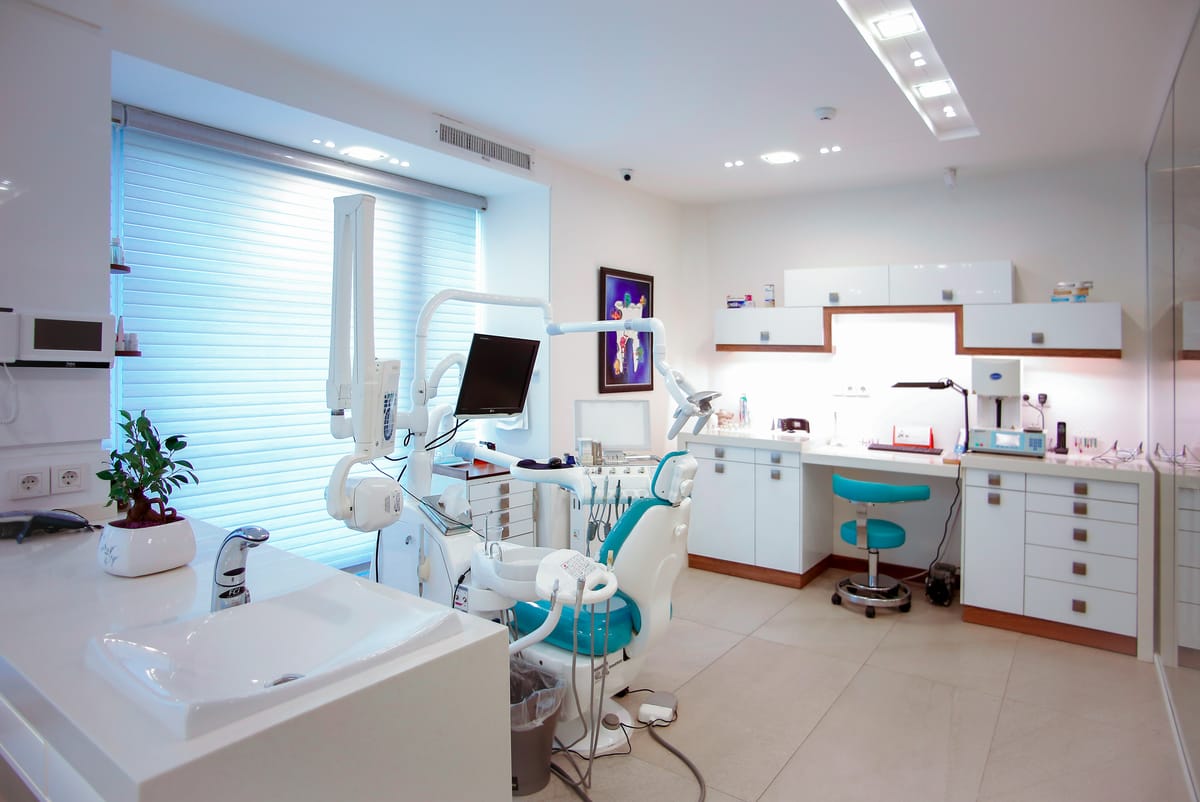 Clean, organized professional workspace with controlled access